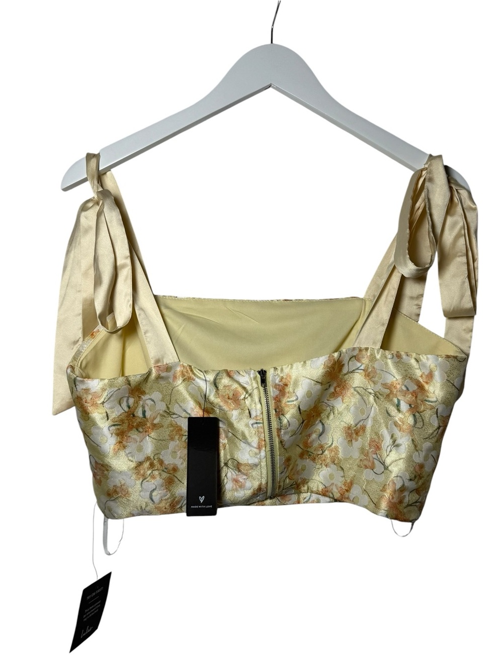 Lulus Time to Bloom Yellow Floral Jacquard Two-Piece Set NWT Size Large - Picture 7 of 9